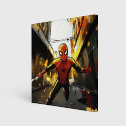Холст квадратный Бегущий человек - паук, цвет: 3D-принт