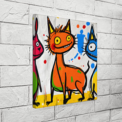 Холст квадратный Смешные зверята, цвет: 3D-принт — фото 2