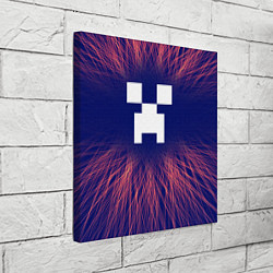 Холст квадратный Minecraft red energy, цвет: 3D-принт — фото 2
