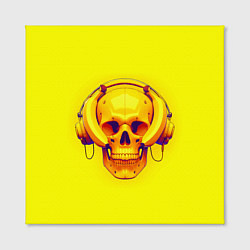 Холст квадратный Yellow bananas skull - cyberpunk, цвет: 3D-принт — фото 2