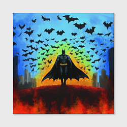 Холст квадратный Бэтмен и летучие мыши, цвет: 3D-принт — фото 2