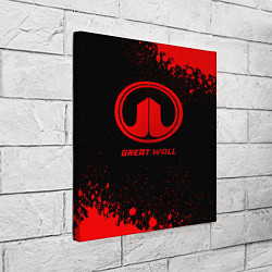 Холст квадратный Great Wall - red gradient, цвет: 3D-принт — фото 2