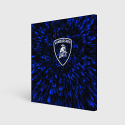 Холст квадратный Lamborghini blue energy, цвет: 3D-принт