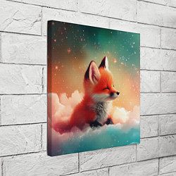 Холст квадратный Милый лисенок спит на облаке, цвет: 3D-принт — фото 2