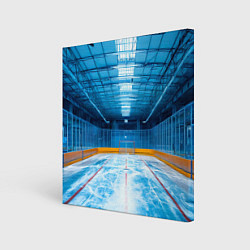 Холст квадратный Хоккейная коробка, цвет: 3D-принт