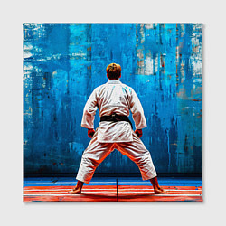 Холст квадратный Дзюдоист на синем, цвет: 3D-принт — фото 2