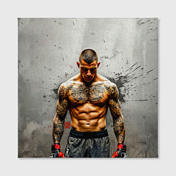 Холст квадратный Дастин Порье на сером, цвет: 3D-принт — фото 2