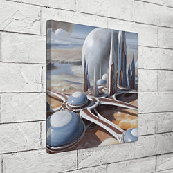 Холст квадратный Город на другой планете, цвет: 3D-принт — фото 2