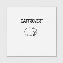 Холст квадратный Интроверт-кот, цвет: 3D-принт — фото 2