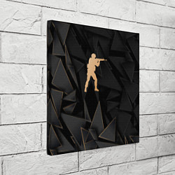 Холст квадратный Counter Strike golden poly, цвет: 3D-принт — фото 2