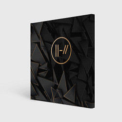 Холст квадратный Twenty One Pilots golden poly, цвет: 3D-принт