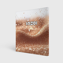 Холст квадратный Inzoi логотип на песочном фоне, цвет: 3D-принт