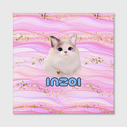 Холст квадратный Inzoi розовый фон с золотинками, цвет: 3D-принт — фото 2