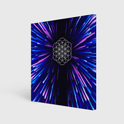 Холст квадратный Coldplay neon energy, цвет: 3D-принт