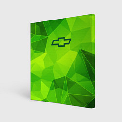 Холст квадратный Chevrolet green poly, цвет: 3D-принт
