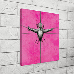 Холст квадратный Фехтовальшик на рапирах в розовом, цвет: 3D-принт — фото 2