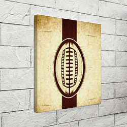 Холст квадратный Мяч регби на бежевом, цвет: 3D-принт — фото 2