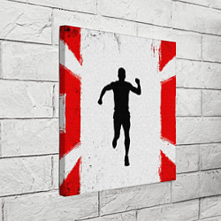 Холст квадратный Спринтер в красно-белом, цвет: 3D-принт — фото 2