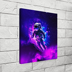 Холст квадратный Космонавт в неоновых облаках, цвет: 3D-принт — фото 2