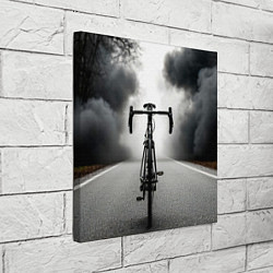 Холст квадратный Шоссейный велосипед в черном дыму, цвет: 3D-принт — фото 2