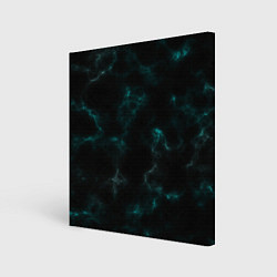 Холст квадратный Color black turquoise, цвет: 3D-принт