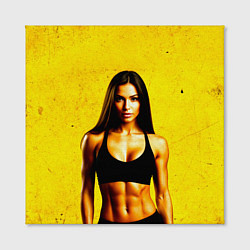 Холст квадратный Фитоняшка в желтом, цвет: 3D-принт — фото 2