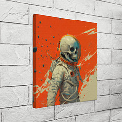 Холст квадратный Скелет космонавт и краска на фоне, цвет: 3D-принт — фото 2