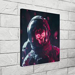 Холст квадратный Красный череп в скафандре космонавта, цвет: 3D-принт — фото 2