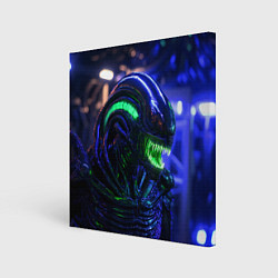 Холст квадратный Сине-зеленый Чужой, цвет: 3D-принт