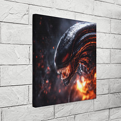 Холст квадратный Голова Чужого из космоса, цвет: 3D-принт — фото 2