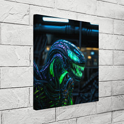 Холст квадратный Чужой с зеленым неоном, цвет: 3D-принт — фото 2