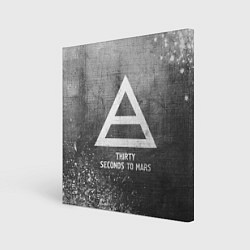 Холст квадратный Thirty Seconds to Mars - grey gradient, цвет: 3D-принт