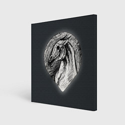 Холст квадратный Черепа лошадей - эскиз, цвет: 3D-принт