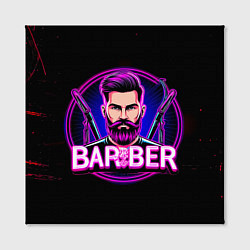 Холст квадратный Барбер неон, цвет: 3D-принт — фото 2