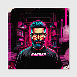 Холст квадратный Барбер киберпанк, цвет: 3D-принт — фото 2