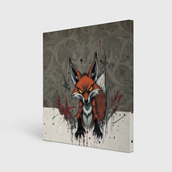 Холст квадратный Карикатурный лис, цвет: 3D-принт