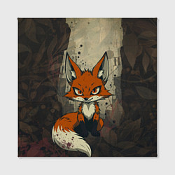 Холст квадратный Рыжий лис хитрец, цвет: 3D-принт — фото 2