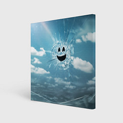 Холст квадратный Смайл Черное зеркало, цвет: 3D-принт