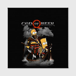 Холст квадратный God of beer, цвет: 3D-принт — фото 2