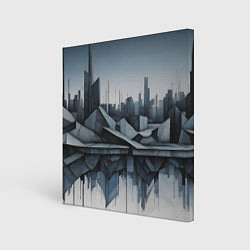 Холст квадратный Небоскребы и скалы, цвет: 3D-принт
