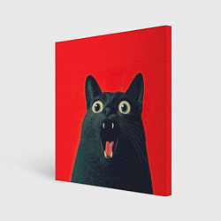 Холст квадратный Котик в шоке, цвет: 3D-принт