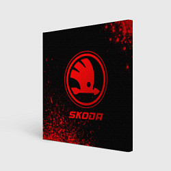Холст квадратный Skoda - red gradient, цвет: 3D-принт