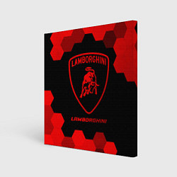 Холст квадратный Lamborghini - red gradient, цвет: 3D-принт