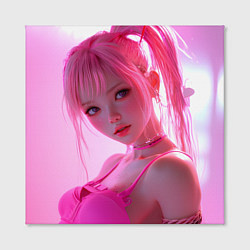 Холст квадратный Аниме девушка в розовом белье, цвет: 3D-принт — фото 2