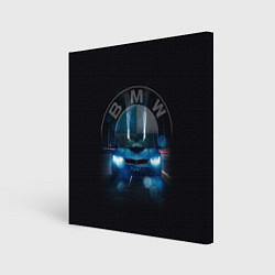 Холст квадратный BMW на мосту, цвет: 3D-принт