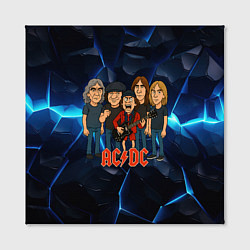 Холст квадратный ACDC мультяшный стиль группы, цвет: 3D-принт — фото 2