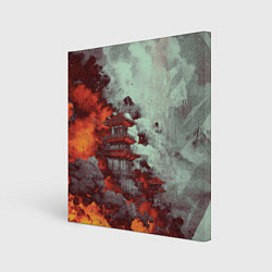 Холст квадратный Башня в облаках, цвет: 3D-принт