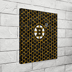 Холст квадратный Бостон Брюинз - черные соты, цвет: 3D-принт — фото 2