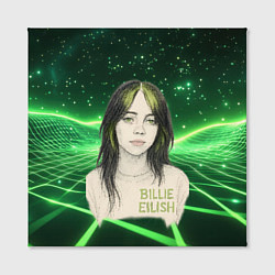 Холст квадратный Билли Айлиш нарисована с зелеными волосами, цвет: 3D-принт — фото 2