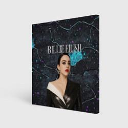 Холст квадратный Билли Айлиш в деловом костюме, цвет: 3D-принт